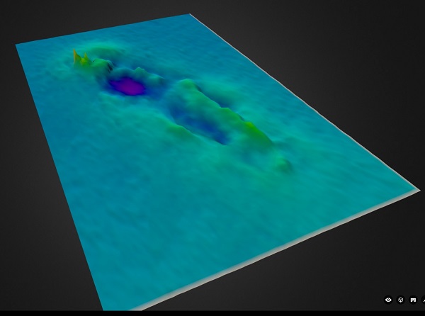 Bougainville - INFOMAR sonar-derived seabed survey image, not an underwater photograph.