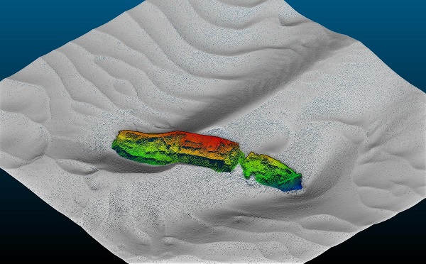 SS WM Barkley — INFOMAR sonar-derived seabed survey image (not an underwater photograph).