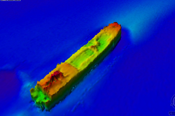 County of Lancaster — INFOMAR sonar-derived seabed survey image (not an underwater photograph).