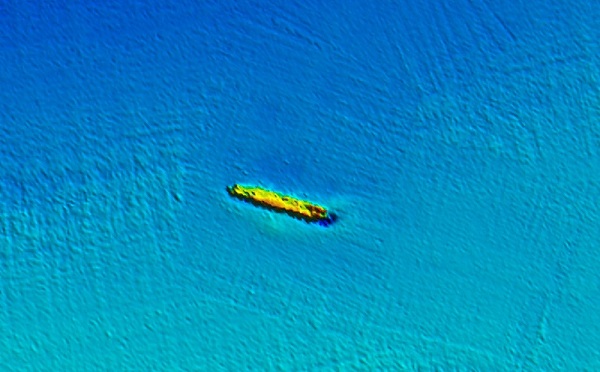 HMS Transylvania — INFOMAR sonar-derived seabed survey image (not an underwater photograph).
