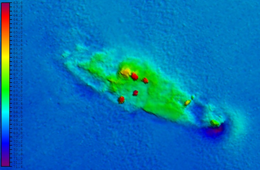 Karina — INFOMAR sonar-derived seabed survey image (not an underwater photograph).