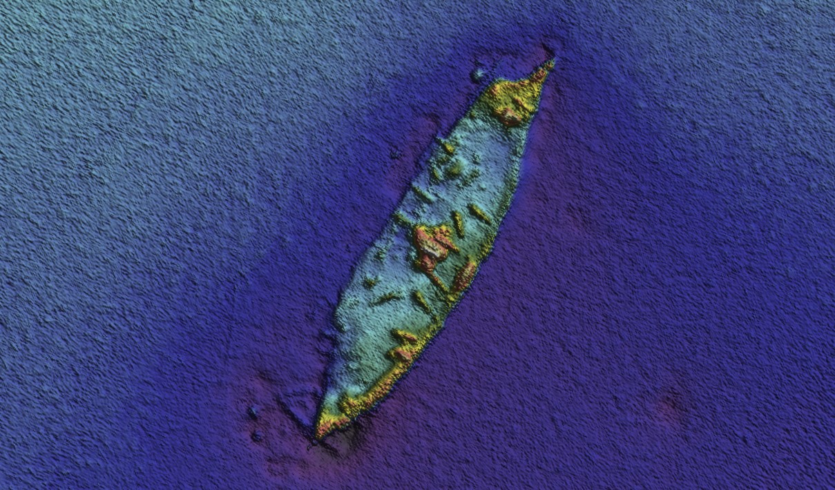 La Surveillante — INFOMAR sonar-derived seabed survey image (not an underwater photograph).