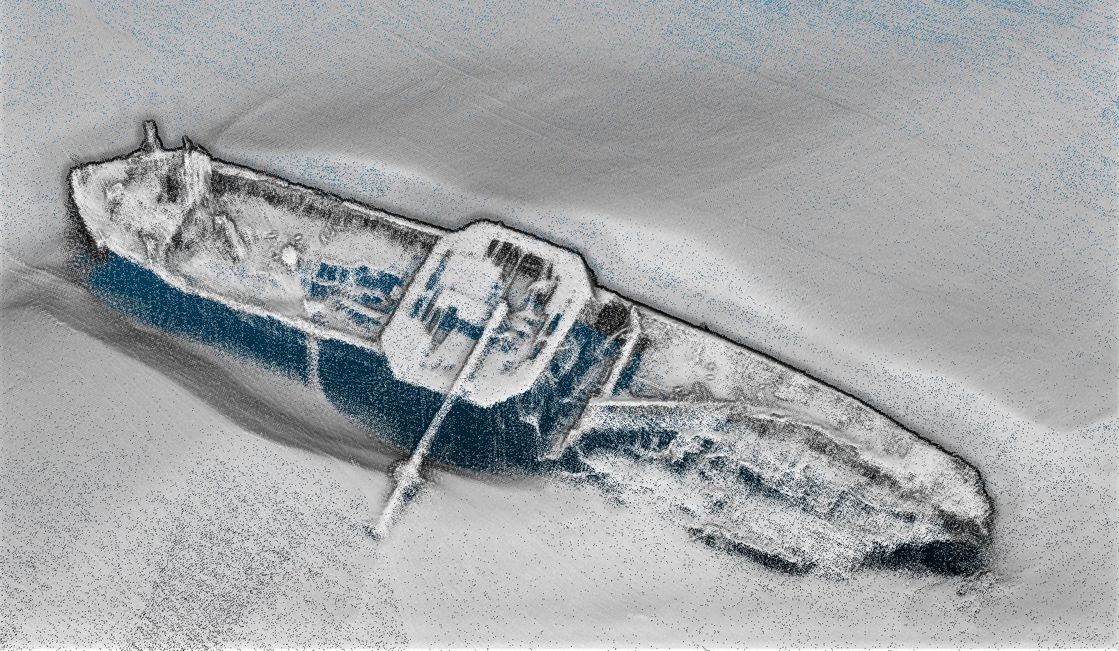 HMS Vanguard — INFOMAR sonar-derived seabed survey image (not an underwater photograph).